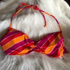 Victoria's Secret M halter pink orange bikini top